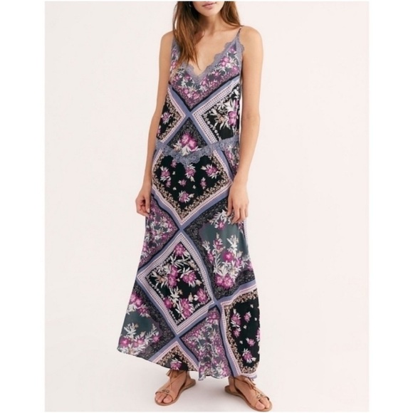 Free People Dresses & Skirts - Free People Intimately Stevie lace print maxi slip dress